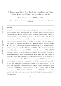 Multi-step-ahead Stock Price Prediction Using Recurrent Fuzzy Neural
  Network and Variational Mode Decomposition