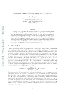 Bayesian statistical learning using density operators