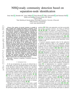 NISQ-ready community detection based on separation-node identification