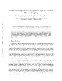 Deep Hierarchy Quantization Compression algorithm based on Dynamic
  Sampling