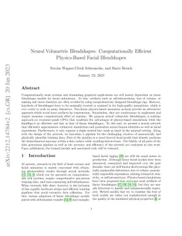 Neural Volumetric Blendshapes: Computationally Efficient Physics-Based
  Facial Blendshapes