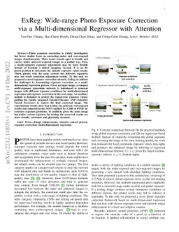 ExReg: Wide-range Photo Exposure Correction via a Multi-dimensional Regressor with Attention