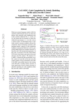 CoCoMIC: Code Completion By Jointly Modeling In-file and Cross-file
  Context