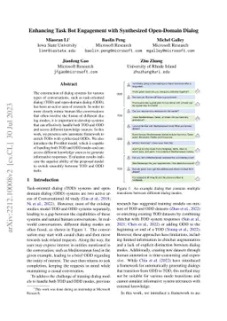 Enhancing Task Bot Engagement with Synthesized Open-Domain Dialog