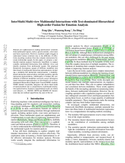InterMulti:Multi-view Multimodal Interactions with Text-dominated
  Hierarchical High-order Fusion for Emotion Analysis