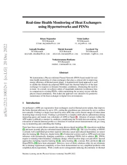 Real-time Health Monitoring of Heat Exchangers using Hypernetworks and
  PINNs