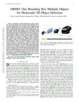 OBMO: One Bounding Box Multiple Objects for Monocular 3D Object
  Detection