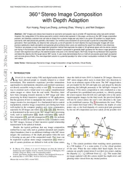 360$^\circ$ Stereo Image Composition with Depth Adaption