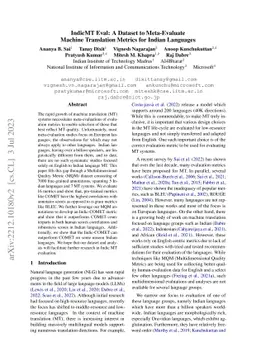 IndicMT Eval: A Dataset to Meta-Evaluate Machine Translation metrics for
  Indian Languages