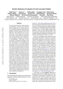 ReCode: Robustness Evaluation of Code Generation Models