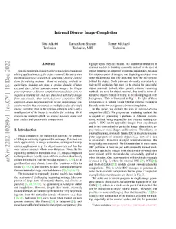 Internal Diverse Image Completion