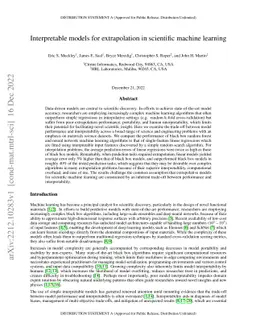 Interpretable models for extrapolation in scientific machine learning