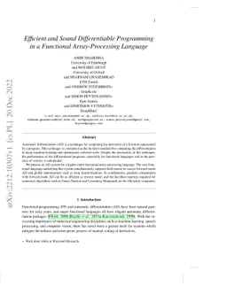 Efficient and Sound Differentiable Programming in a Functional
  Array-Processing Language