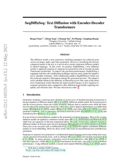 SeqDiffuSeq: Text Diffusion with Encoder-Decoder Transformers