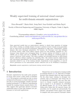 Weakly supervised training of universal visual concepts for multi-domain
  semantic segmentation
