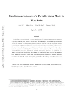 Simultaneous Inference of a Partially Linear Model in Time Series