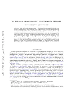 On the local metric property in multivariate extremes