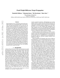 Fixed-Weight Difference Target Propagation
