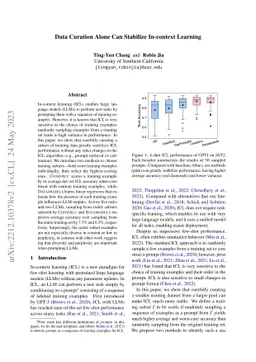 Data Curation Alone Can Stabilize In-context Learning