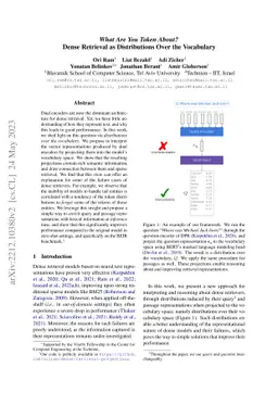 What Are You Token About? Dense Retrieval as Distributions Over the
  Vocabulary
