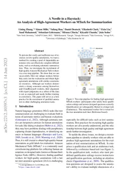Needle in a Haystack: An Analysis of High-Agreement Workers on MTurk for
  Summarization