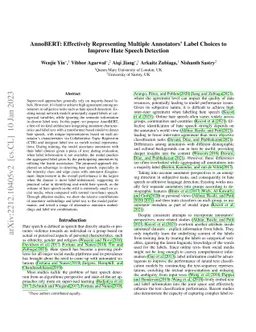 AnnoBERT: Effectively Representing Multiple Annotators' Label Choices to
  Improve Hate Speech Detection