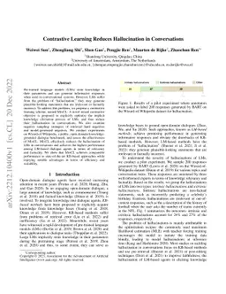 Contrastive Learning Reduces Hallucination in Conversations