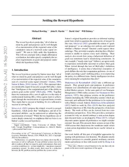 Settling the Reward Hypothesis