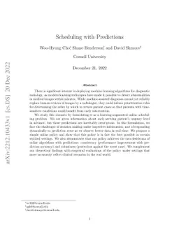 Scheduling with Predictions