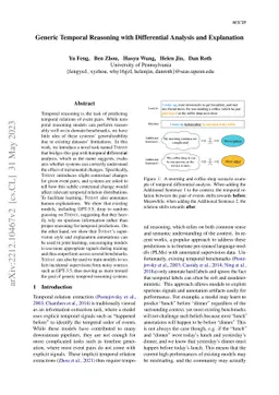 Generic Temporal Reasoning with Differential Analysis and Explanation