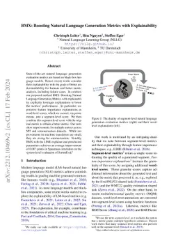 BMX: Boosting Natural Language Generation Metrics with Explainability