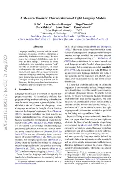 A Measure-Theoretic Characterization of Tight Language Models