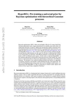 HyperBO+: Pre-training a universal prior for Bayesian optimization with
  hierarchical Gaussian processes