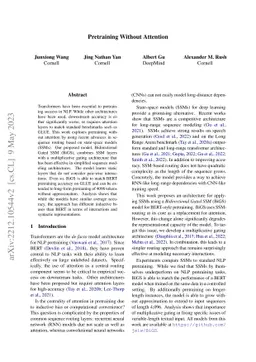 Pretraining Without Attention