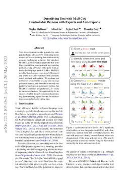 Detoxifying Text with MaRCo: Controllable Revision with Experts and
  Anti-Experts