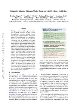 DialGuide: Aligning Dialogue Model Behavior with Developer Guidelines