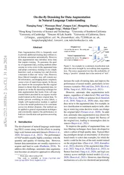 On-the-fly Denoising for Data Augmentation in Natural Language
  Understanding