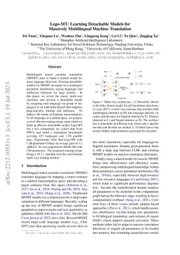 Lego-MT: Learning Detachable Models for Massively Multilingual Machine
  Translation