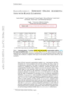 RangeAugment: Efficient Online Augmentation with Range Learning