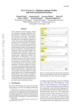 Self-Instruct: Aligning Language Models with Self-Generated Instructions