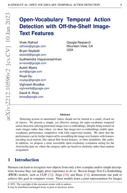 Open-Vocabulary Temporal Action Detection with Off-the-Shelf Image-Text
  Features