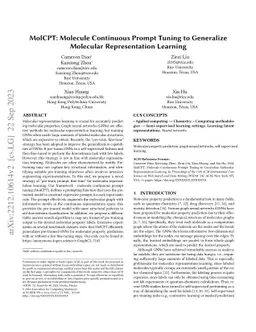 MolCPT: Molecule Continuous Prompt Tuning to Generalize Molecular
  Representation Learning