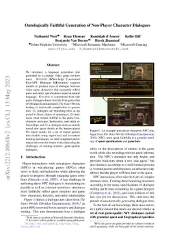 Ontologically Faithful Generation of Non-Player Character Dialogues