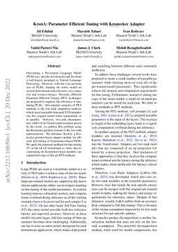 KronA: Parameter Efficient Tuning with Kronecker Adapter