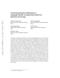 Analyzing Semantic Faithfulness of Language Models via Input
  Intervention on Question Answering
