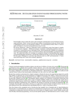 AEStream: Accelerated event-based processing with coroutines