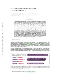 Task Ambiguity in Humans and Language Models