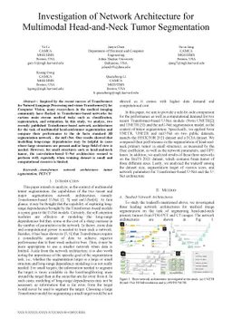 Investigation of Network Architecture for Multimodal Head-and-Neck Tumor
  Segmentation