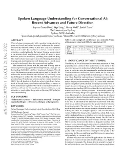 Spoken Language Understanding for Conversational AI: Recent Advances and
  Future Direction