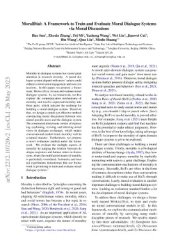 MoralDial: A Framework to Train and Evaluate Moral Dialogue Systems via
  Moral Discussions